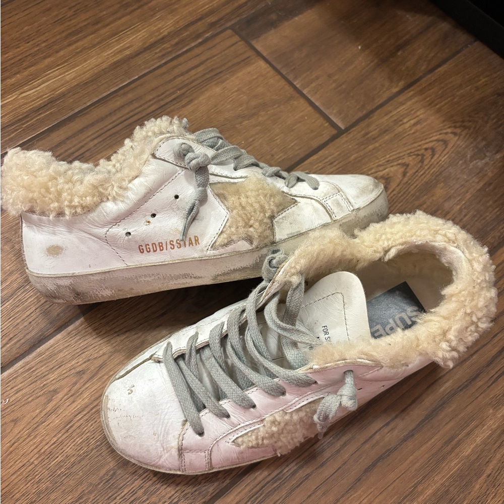 Golden Goose White and Cream Sherpa Lined Sneakers - Picture 5 of 13
